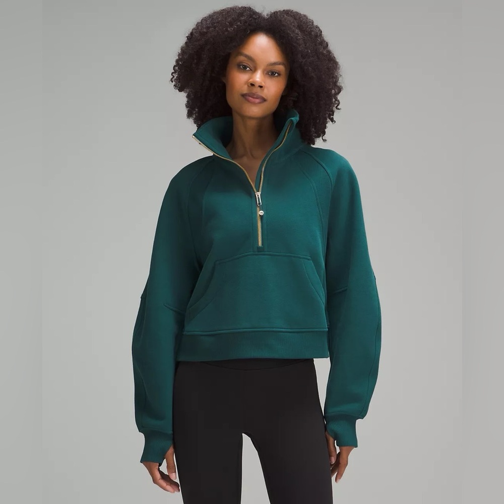 Lululemon Scuba Oversized Funnel Neck Half Zip *Gold Zipper Storm Teal